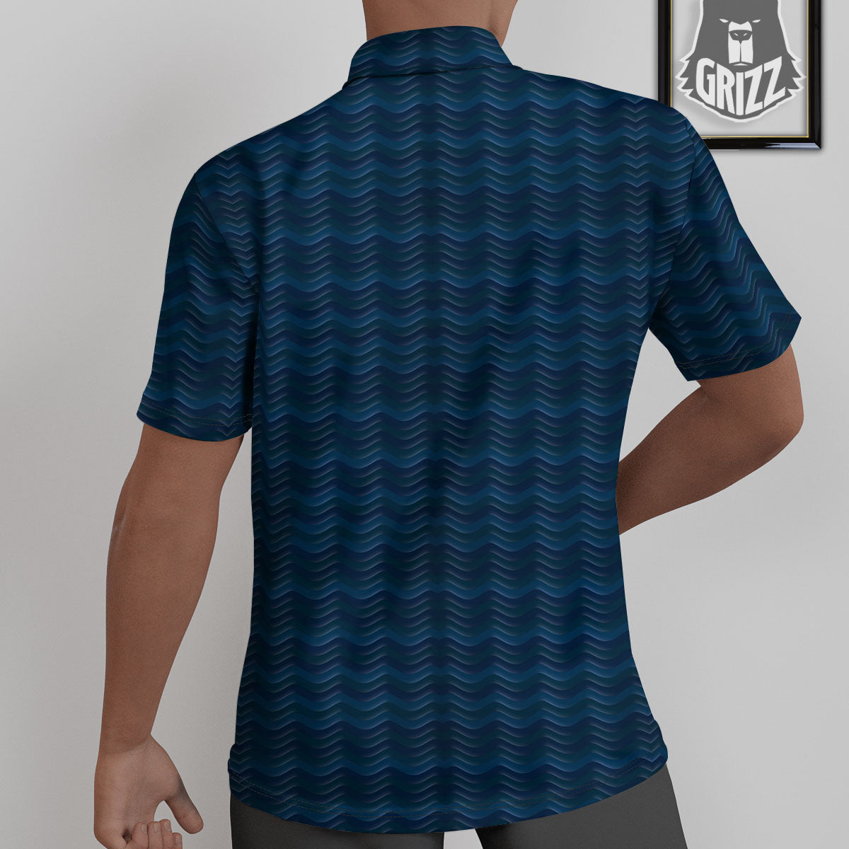 Wave Surfing Deep Sea Print Pattern Untucked Shirts-grizzshop