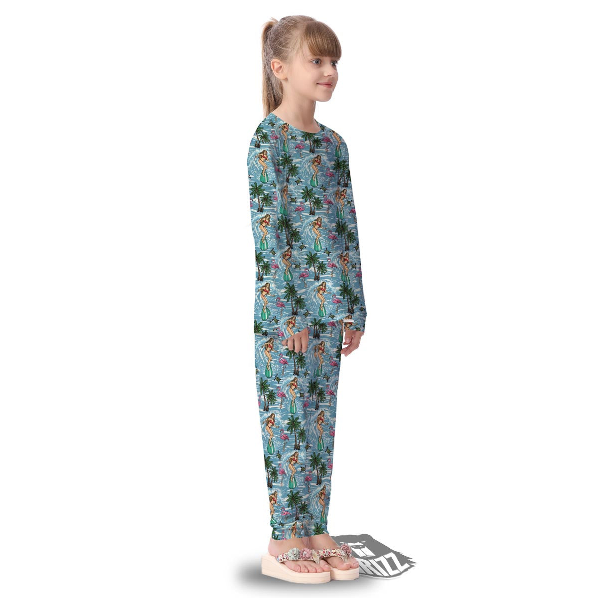 Wave Surfing Print Pattern Kid's Pajamas-grizzshop