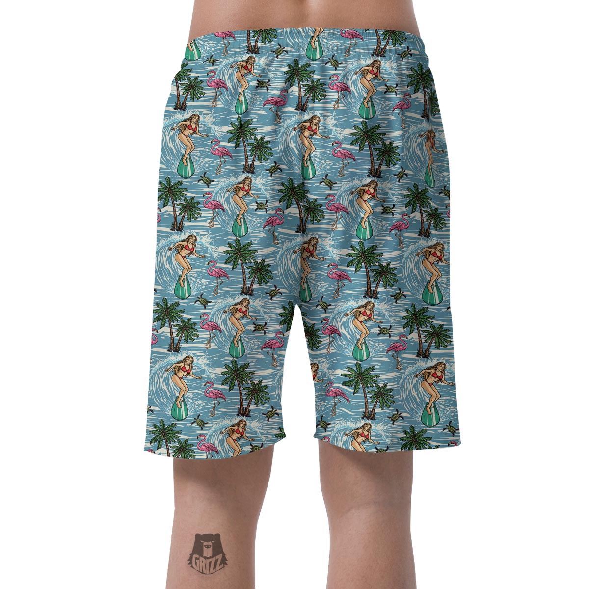 Wave Surfing Print Pattern Men's Shorts-grizzshop