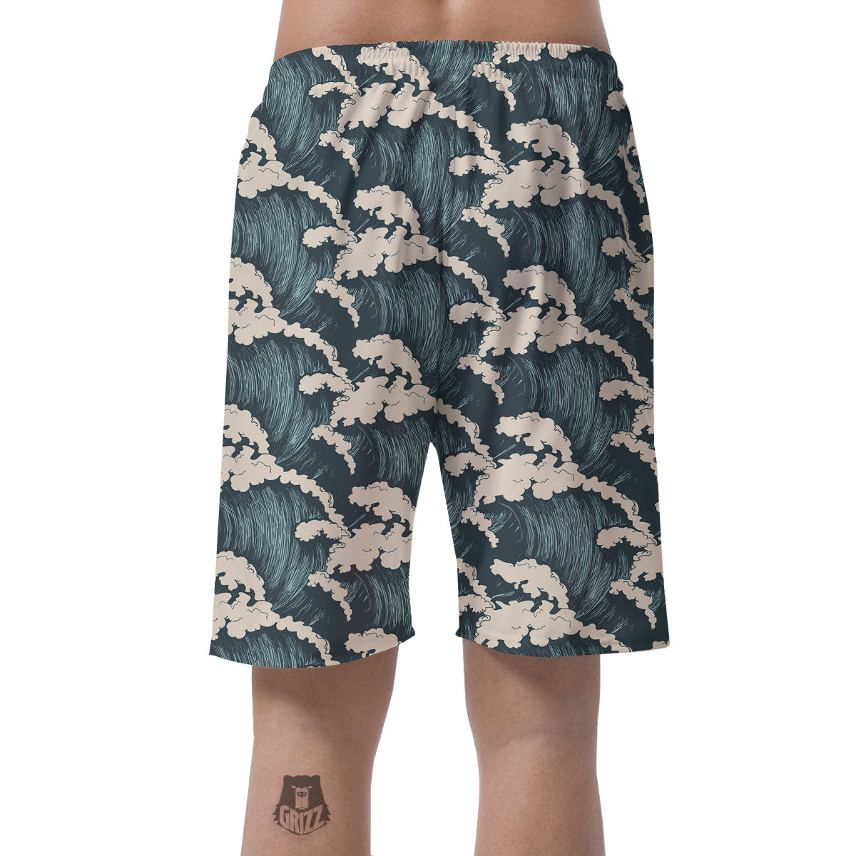 Wave Water Print Pattern Men's Shorts-grizzshop