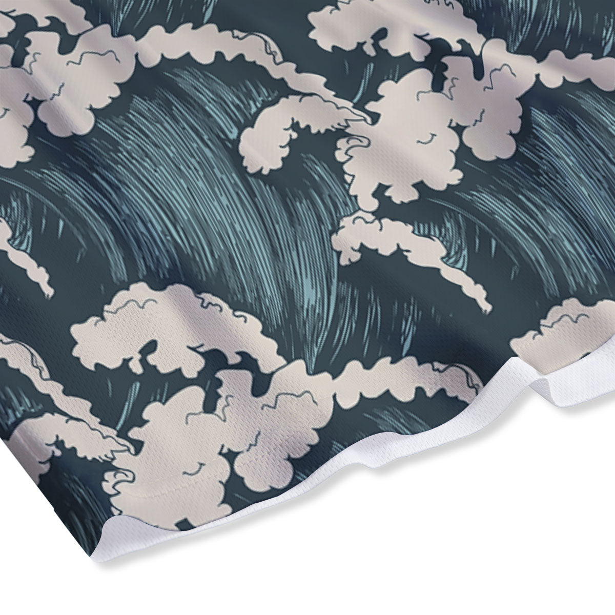 Wave Water Print Pattern Mesh Shorts-grizzshop