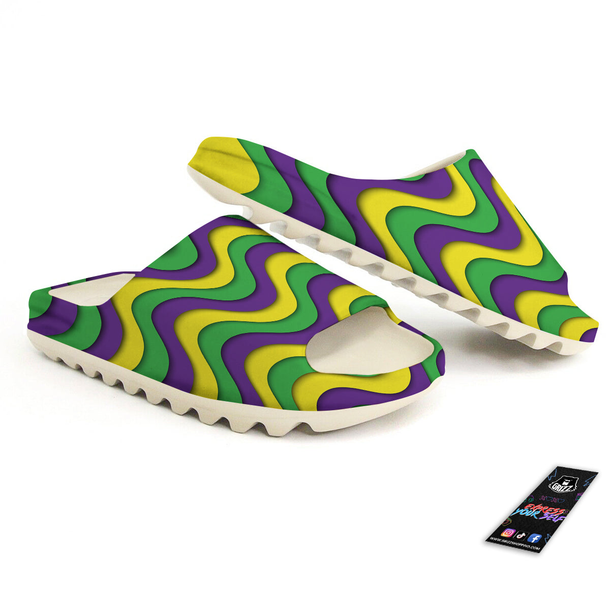 Wave Mardi Gras Print Pattern Sandals-grizzshop