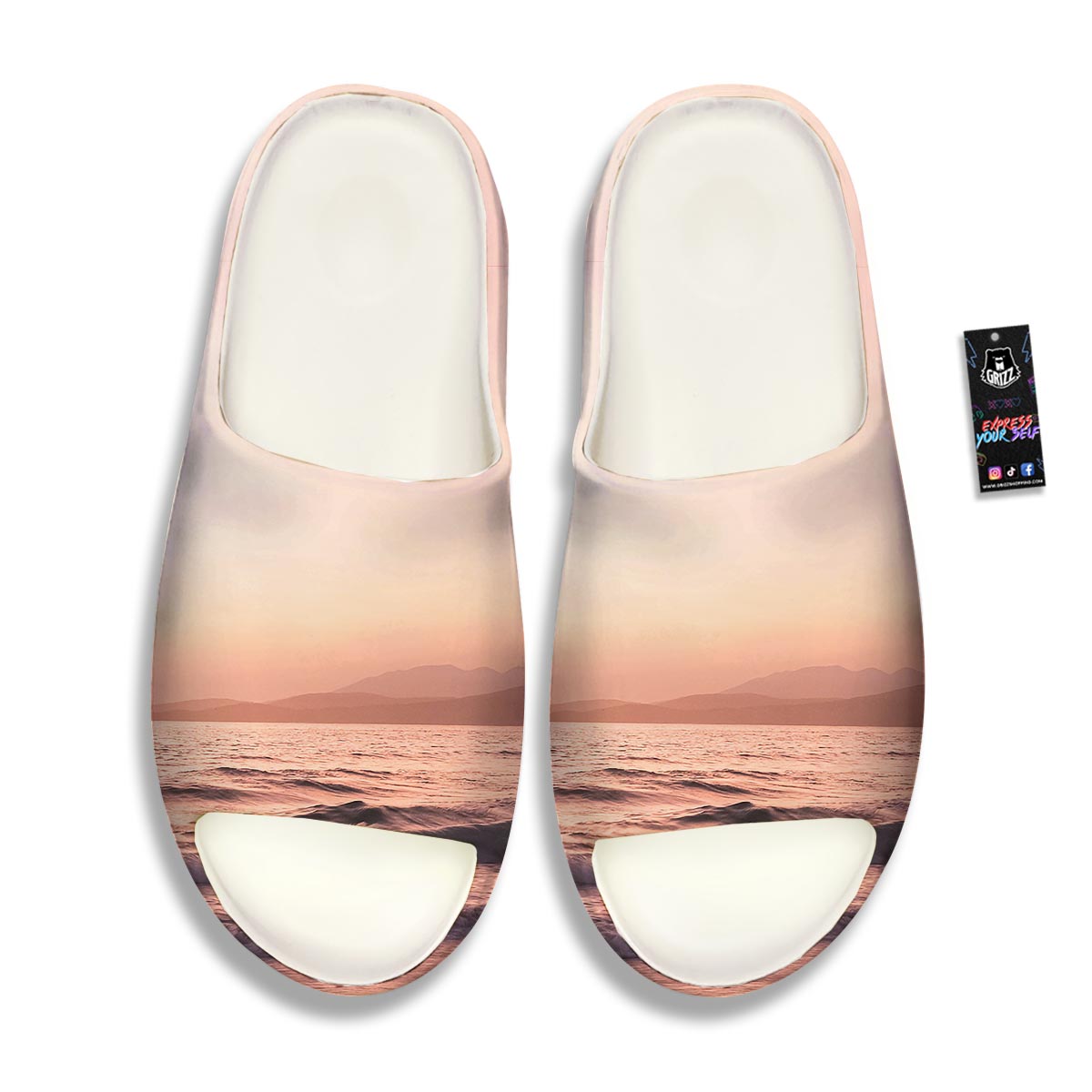 Wave Sunrise Print Sandals-grizzshop