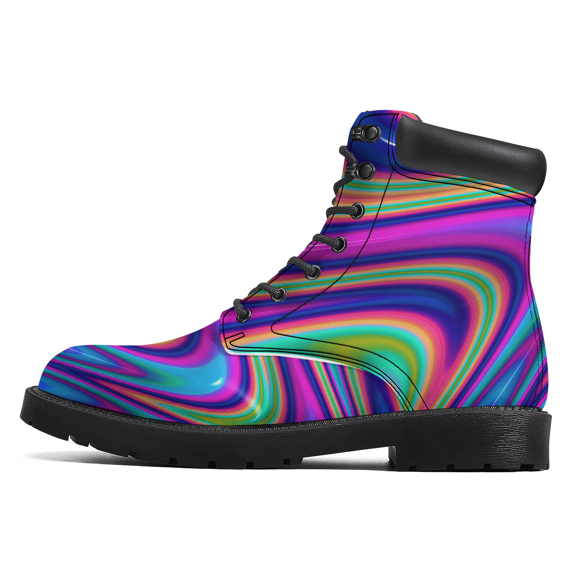 Waves Holographic Print Boots-grizzshop