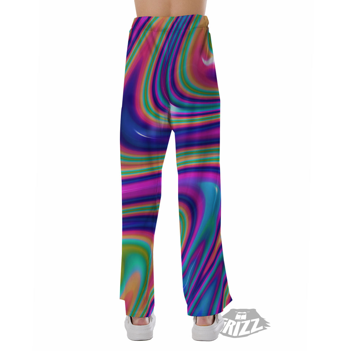 Waves Holographic Print Pajama Pants-grizzshop