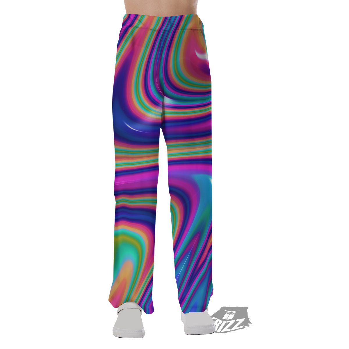 Waves Holographic Print Pajama Pants-grizzshop