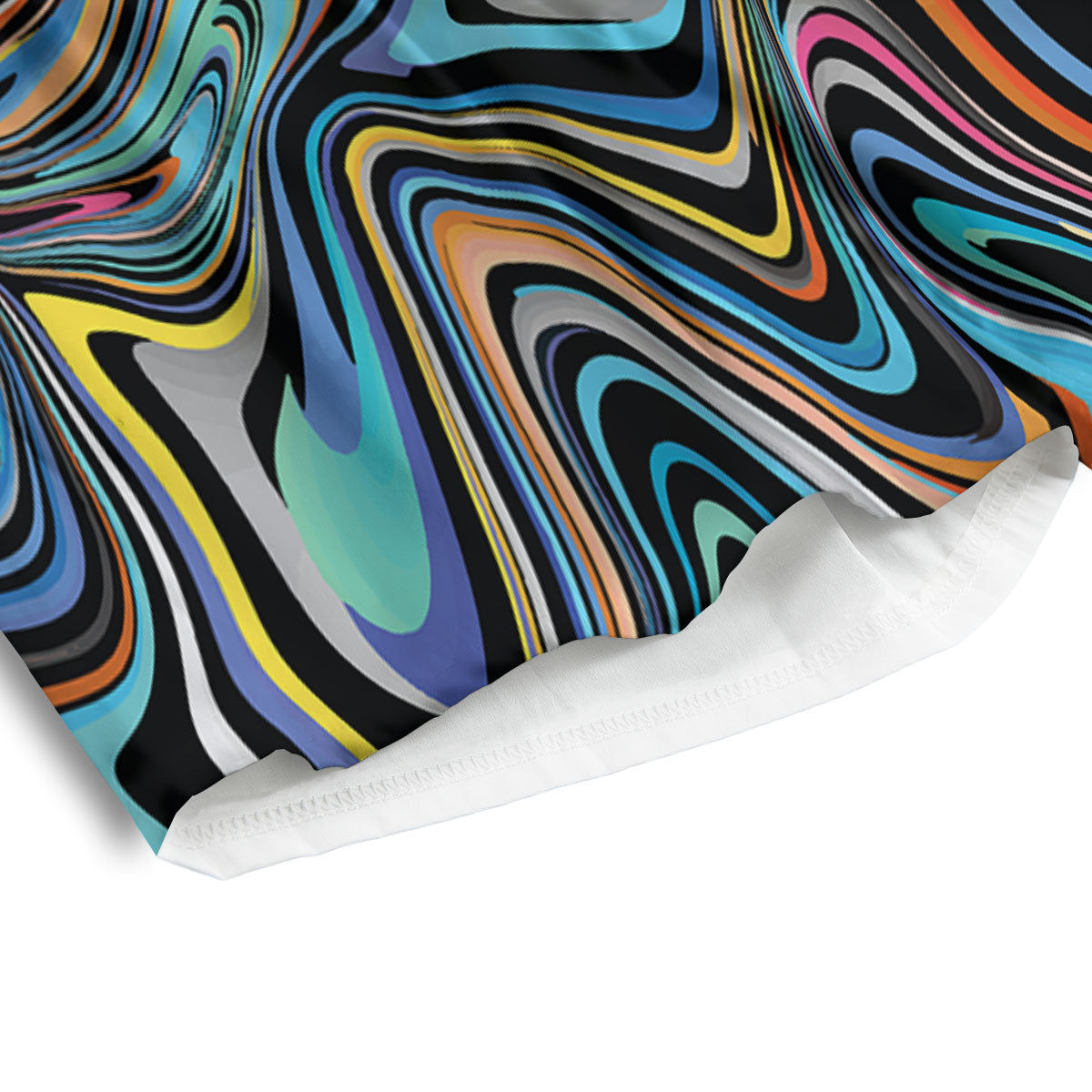 Wavy Psychedelic Print Pattern Men's Athletic Shorts