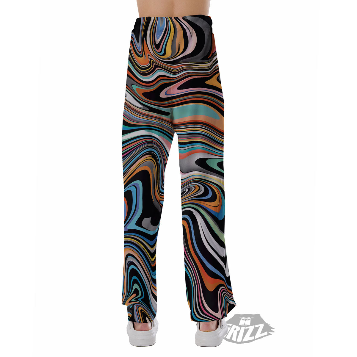 Wavy Psychedelic Print Pattern Pajama Pants-grizzshop