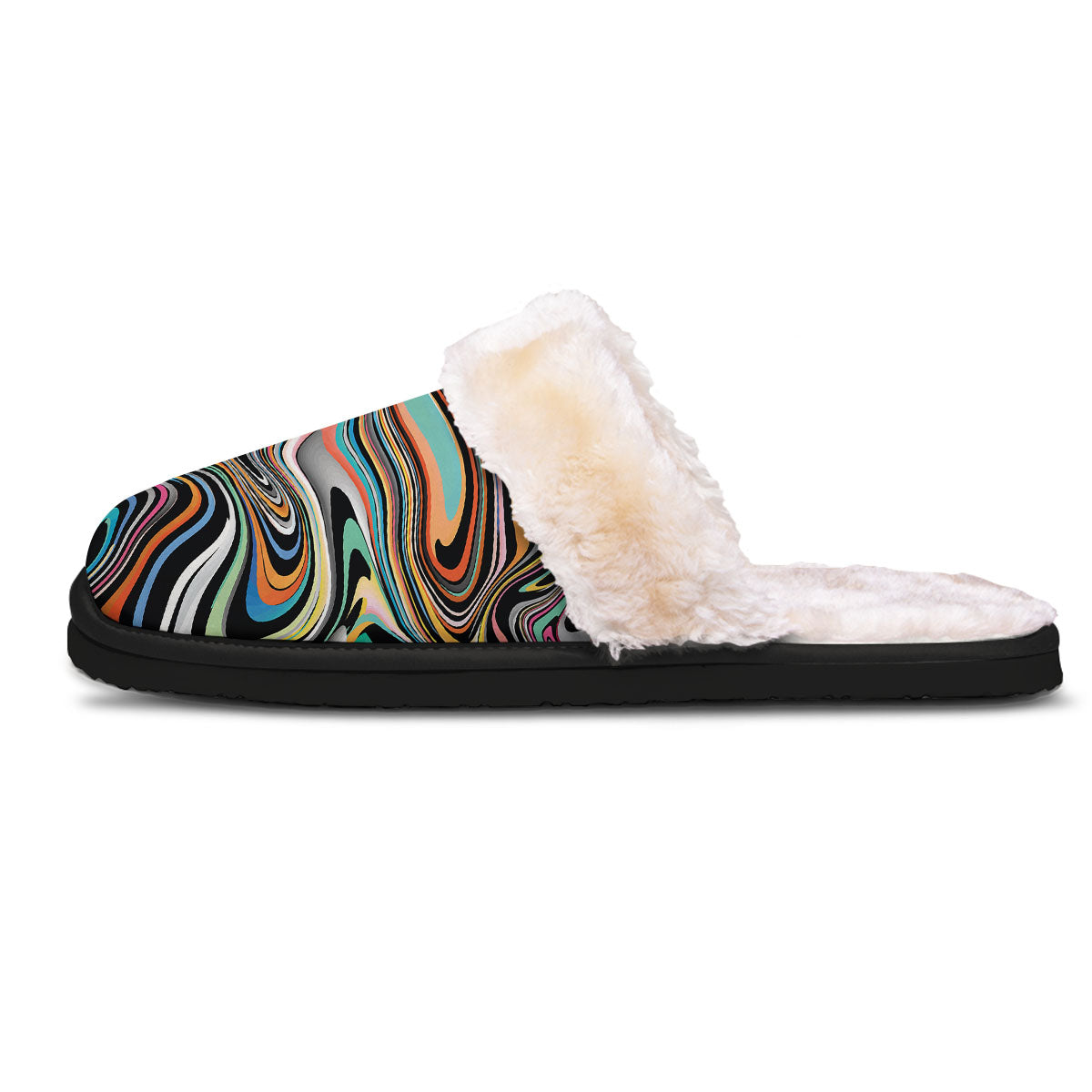 Wavy Psychedelic Print Pattern Slippers-grizzshop