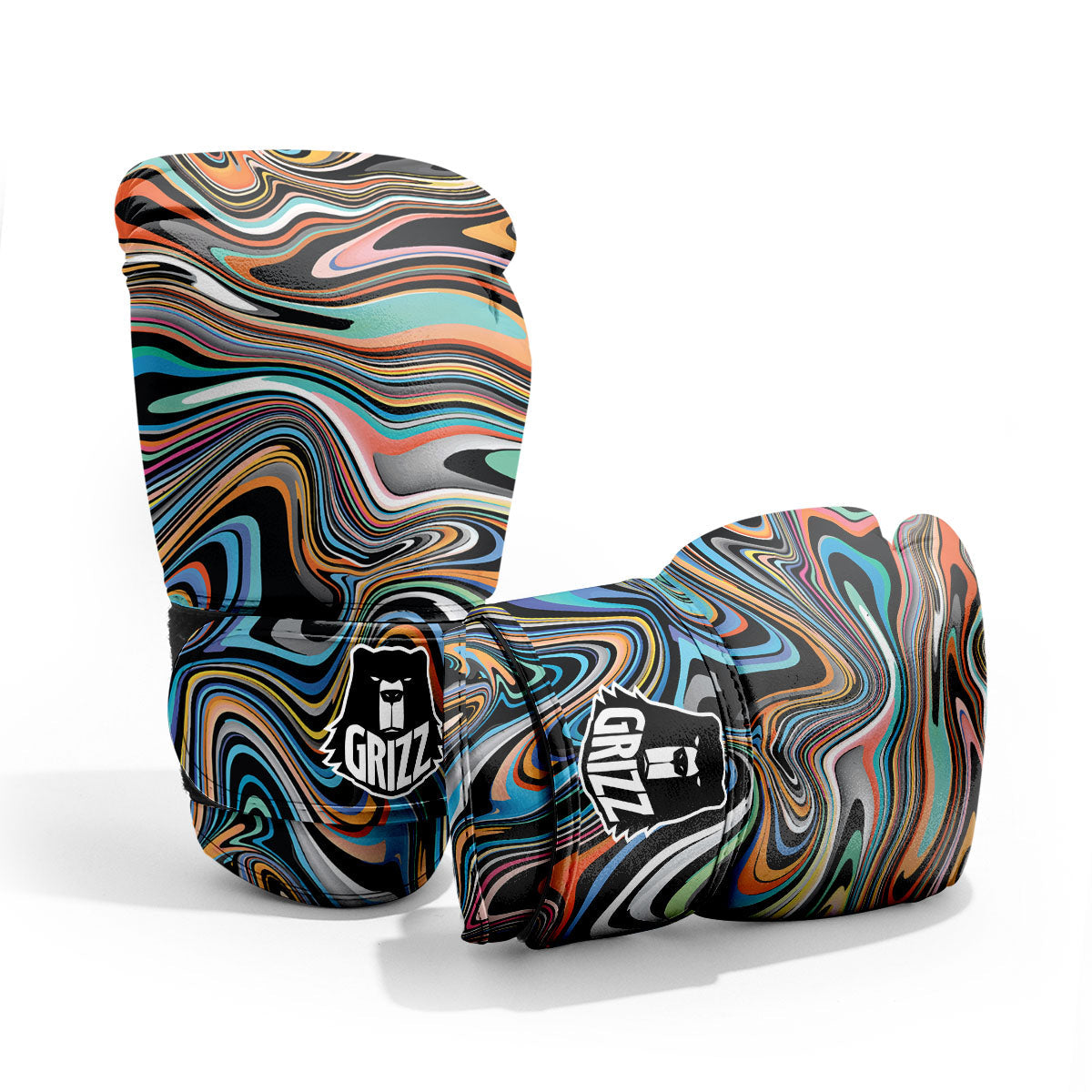 Wavy Psychedelic Print Pattern Pro Boxing Glove
