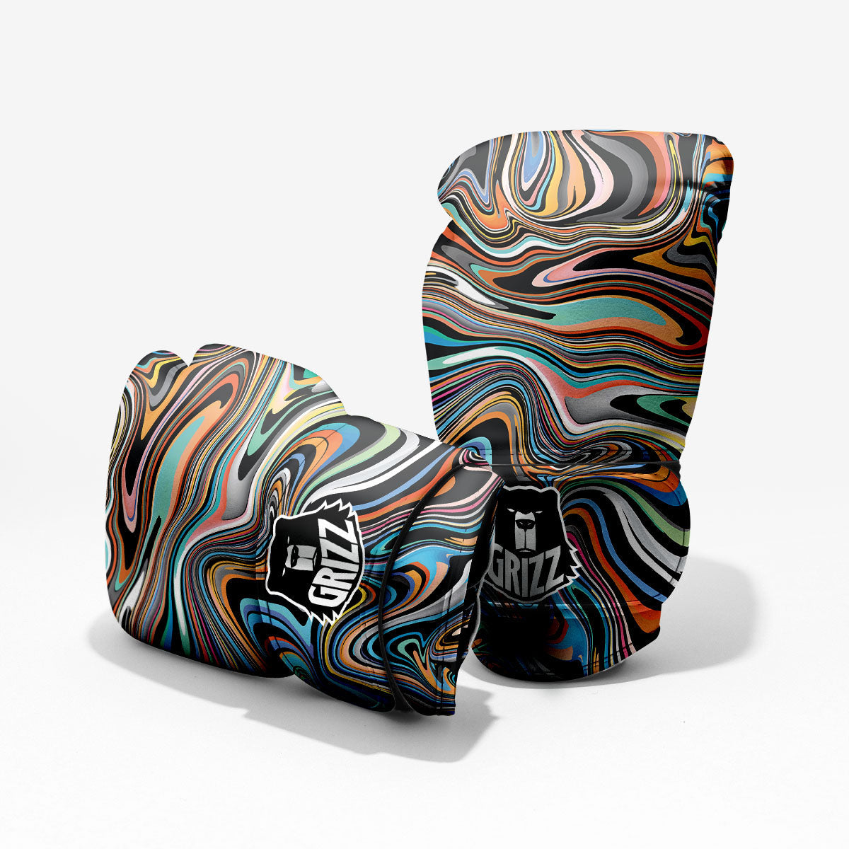 Wavy Psychedelic Print Pattern Pro Boxing Glove