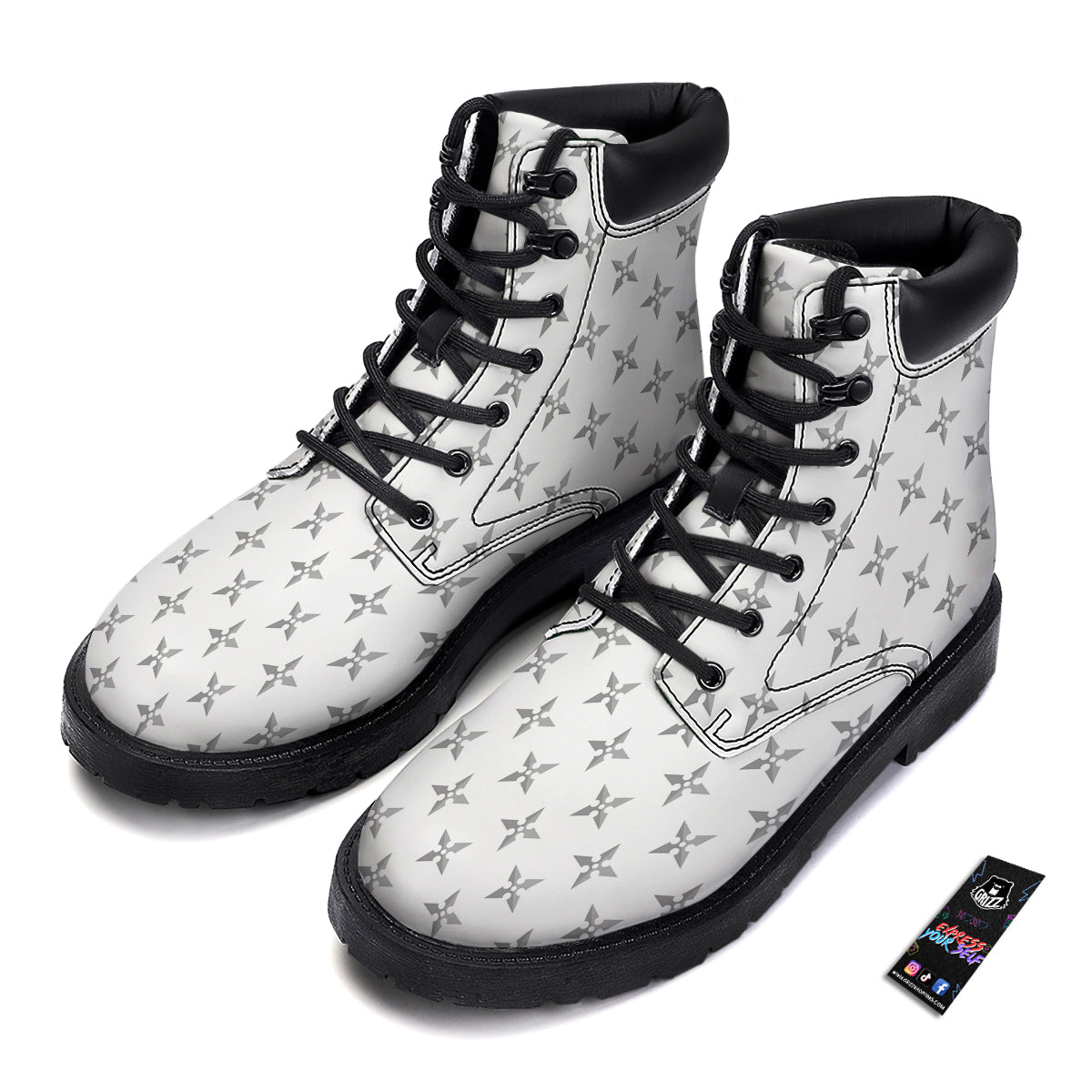 Weapon Ninja Print Pattern Boots-grizzshop