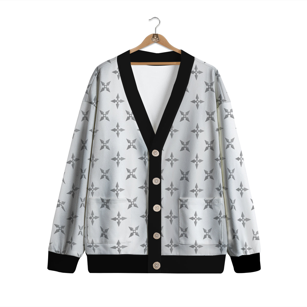 Weapon Ninja Print Pattern Cardigan-grizzshop