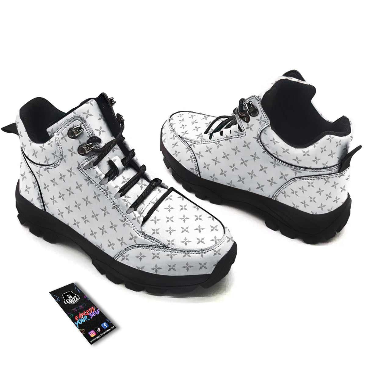 Weapon Ninja Print Pattern Hiking Shoes-grizzshop