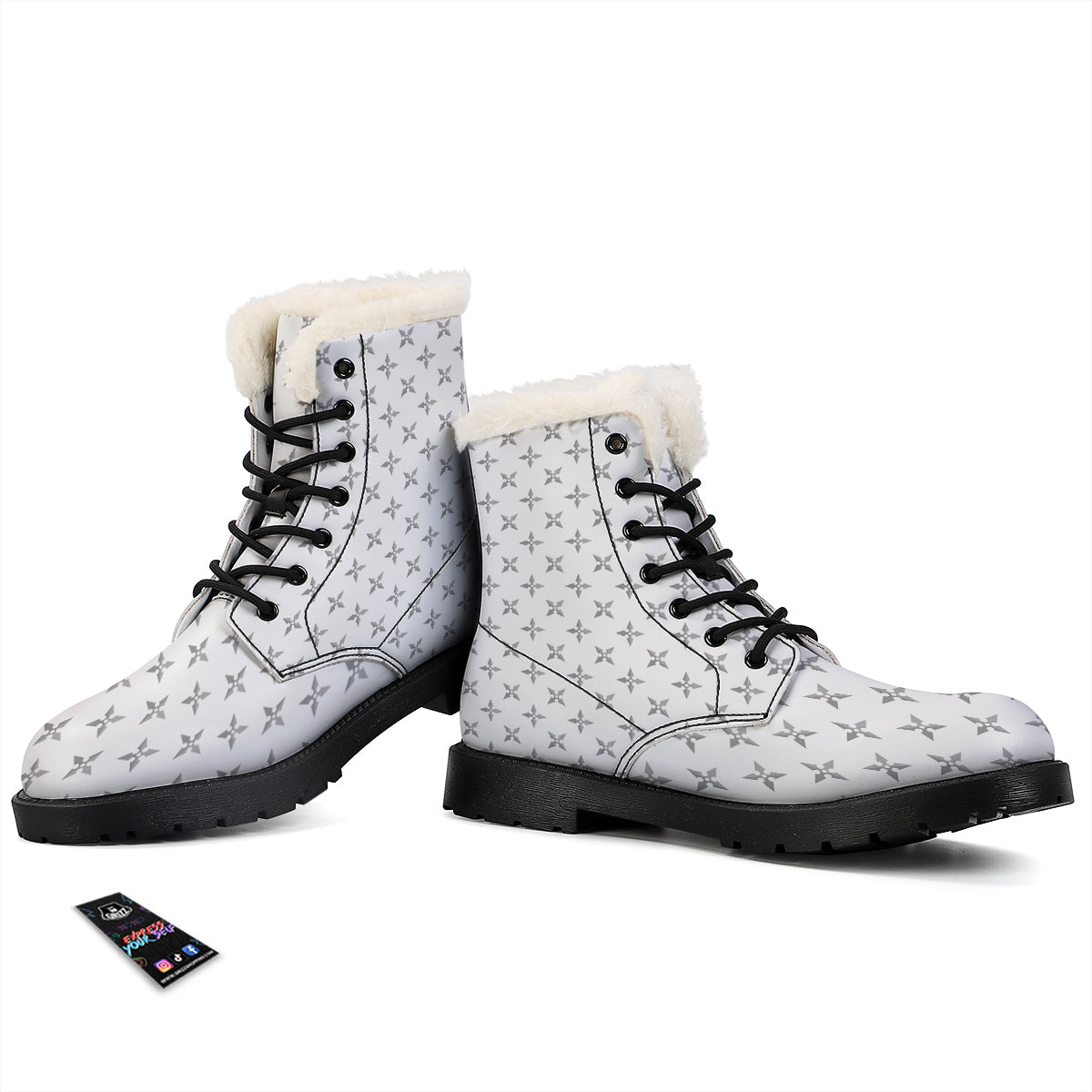 Weapon Ninja Print Pattern Winter Boots-grizzshop