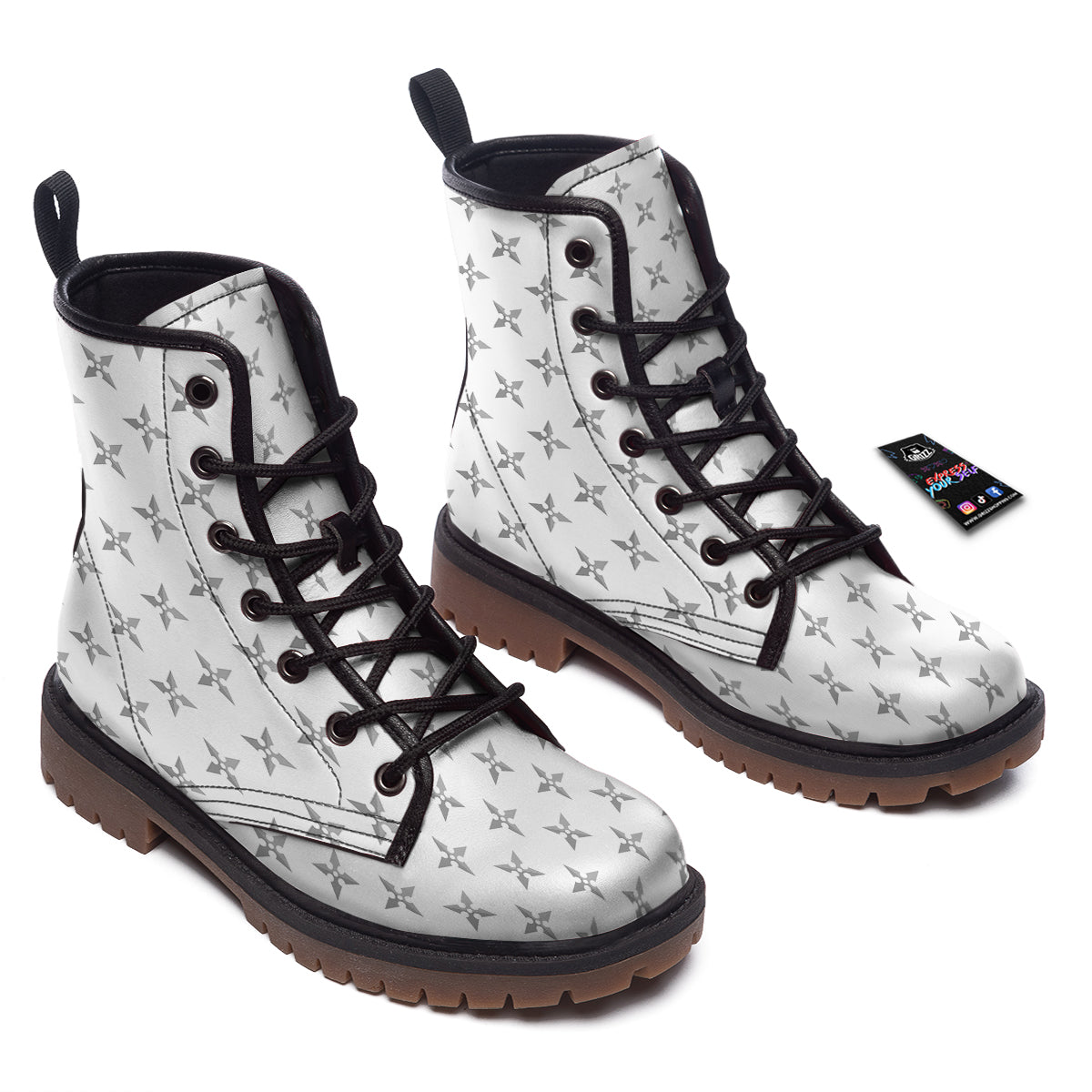 Weapon Ninja Print Pattern Work Boots-grizzshop