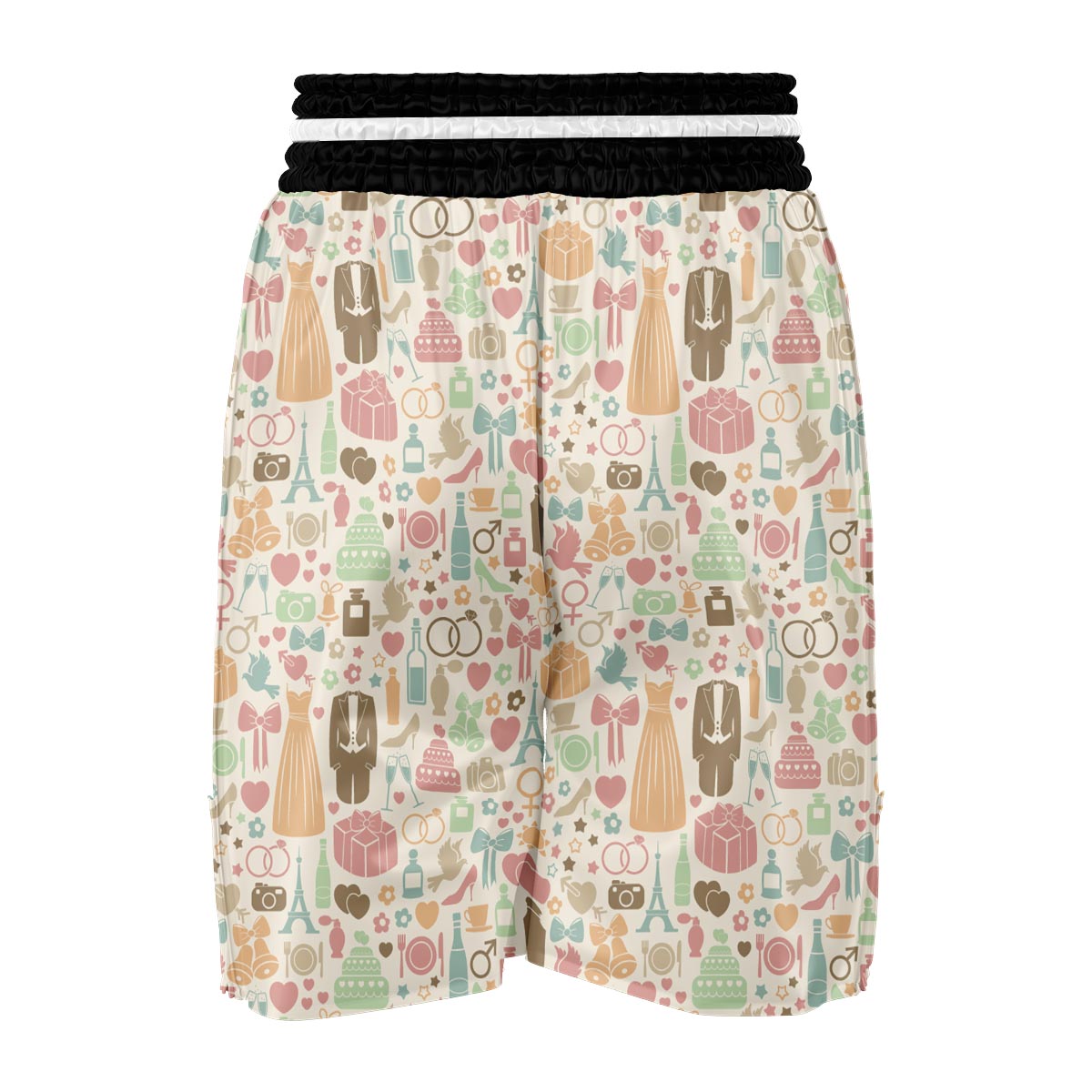 Wedding Print Pattern Boxing Shorts-grizzshop