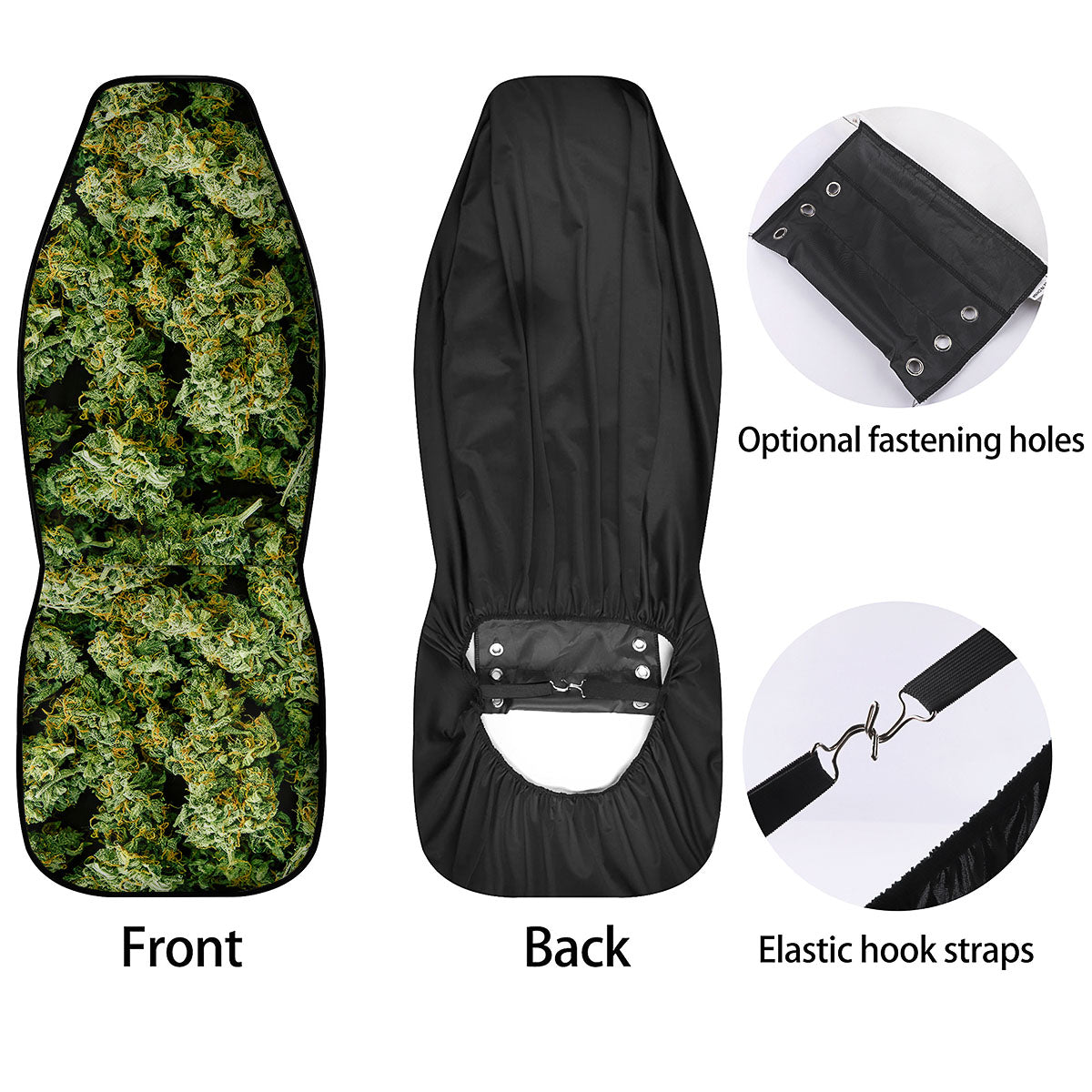 Weed Green Print Car Seat Covers-grizzshop