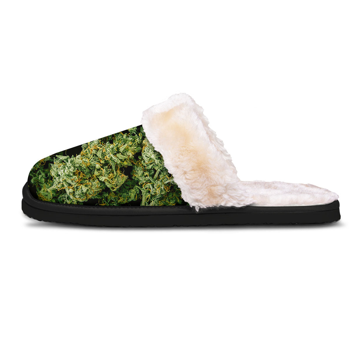 Weed Green Print Slippers-grizzshop
