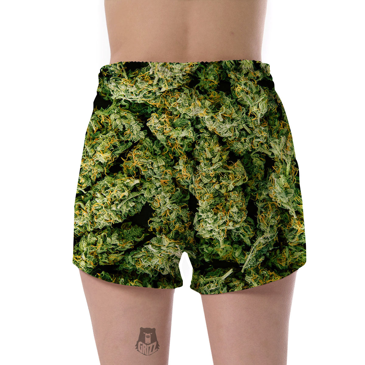 Weed Green Print Women's Shorts-grizzshop