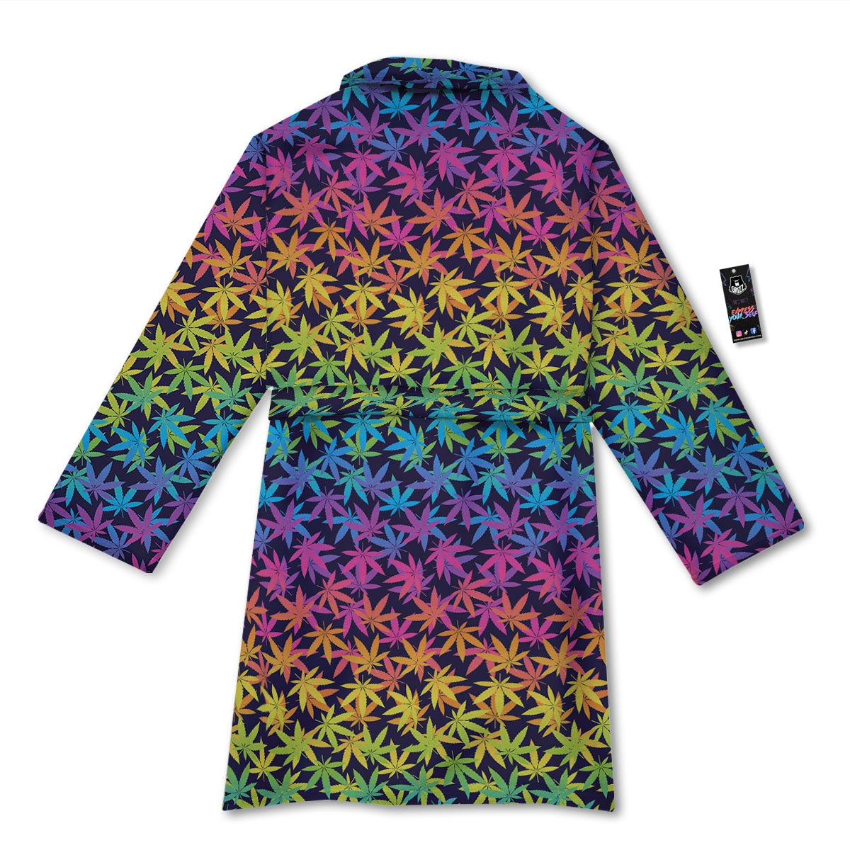 Weed Leaf Colorful Print Pattern Bathrobe-grizzshop