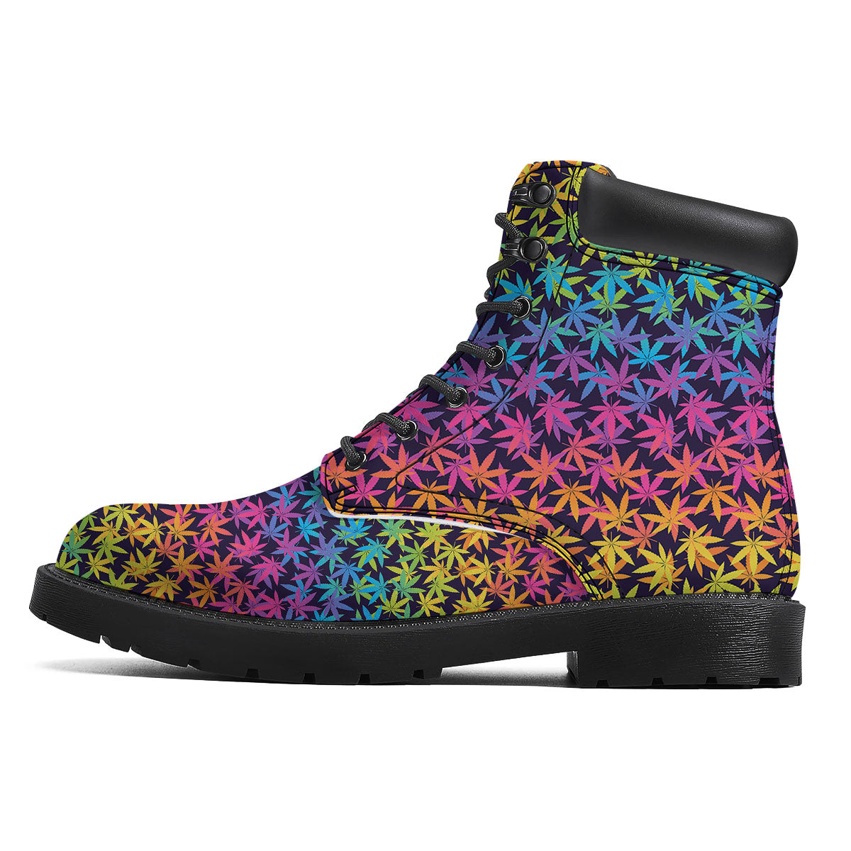 Weed Leaf Colorful Print Pattern Boots-grizzshop
