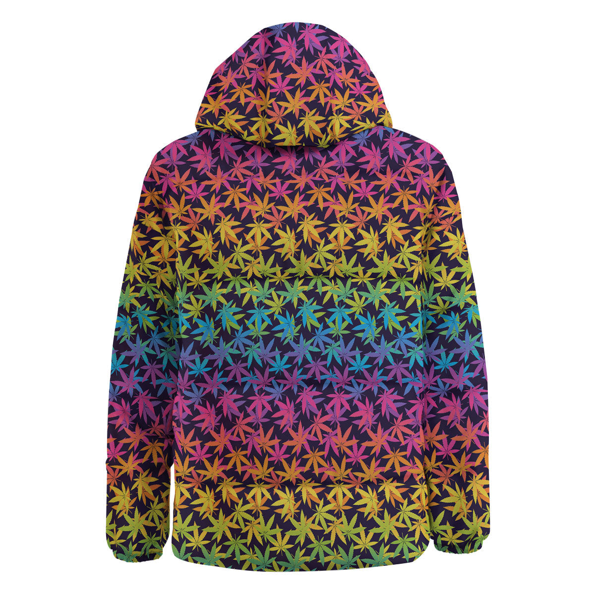 Weed Leaf Colorful Print Pattern Down Jacket-grizzshop