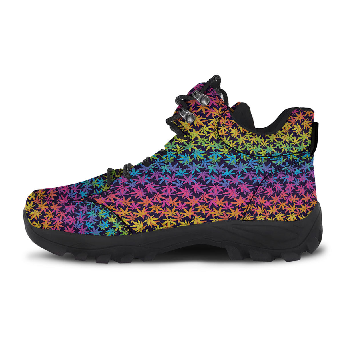 Weed Leaf Colorful Print Pattern Hiking Shoes-grizzshop