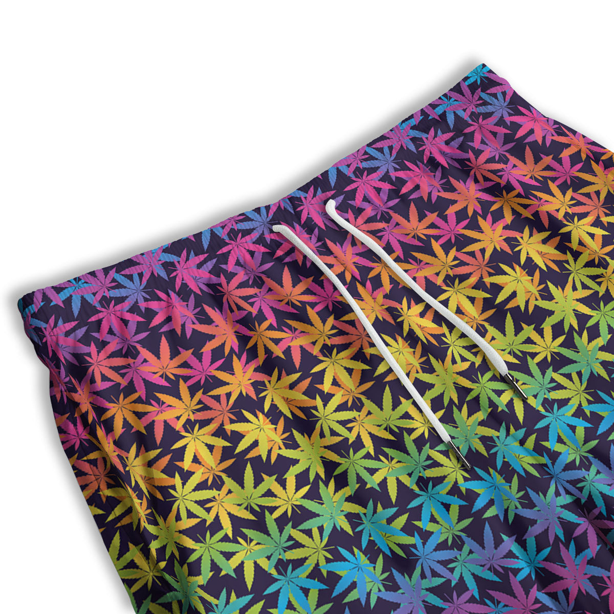 Weed Leaf Colorful Print Pattern Men's Athletic Shorts