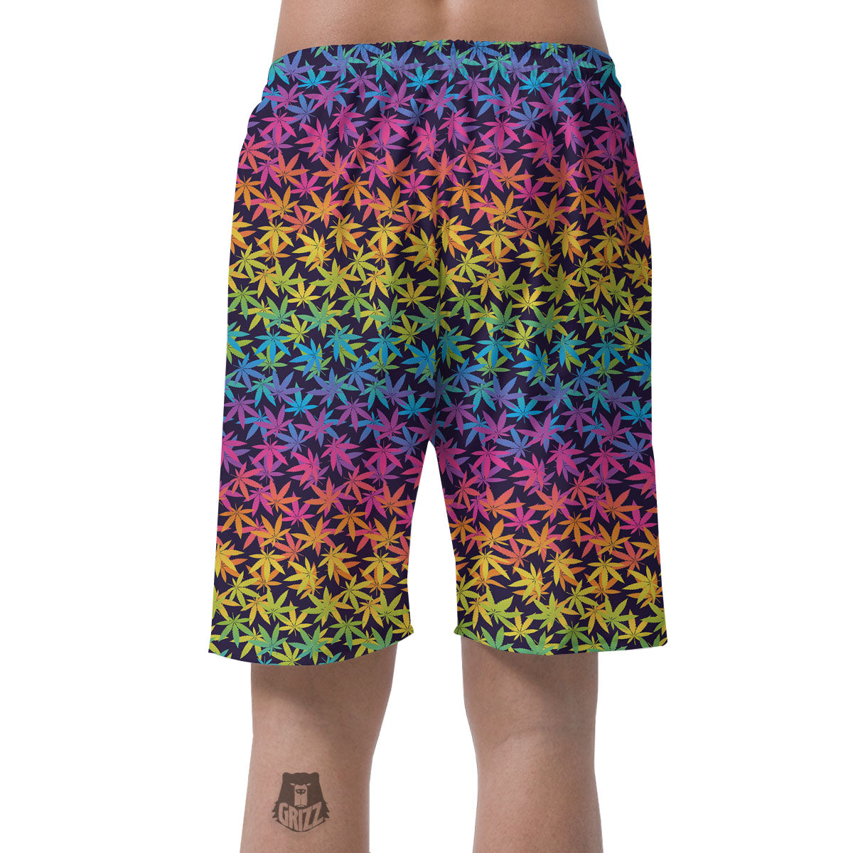 Weed Leaf Colorful Print Pattern Men's Shorts-grizzshop