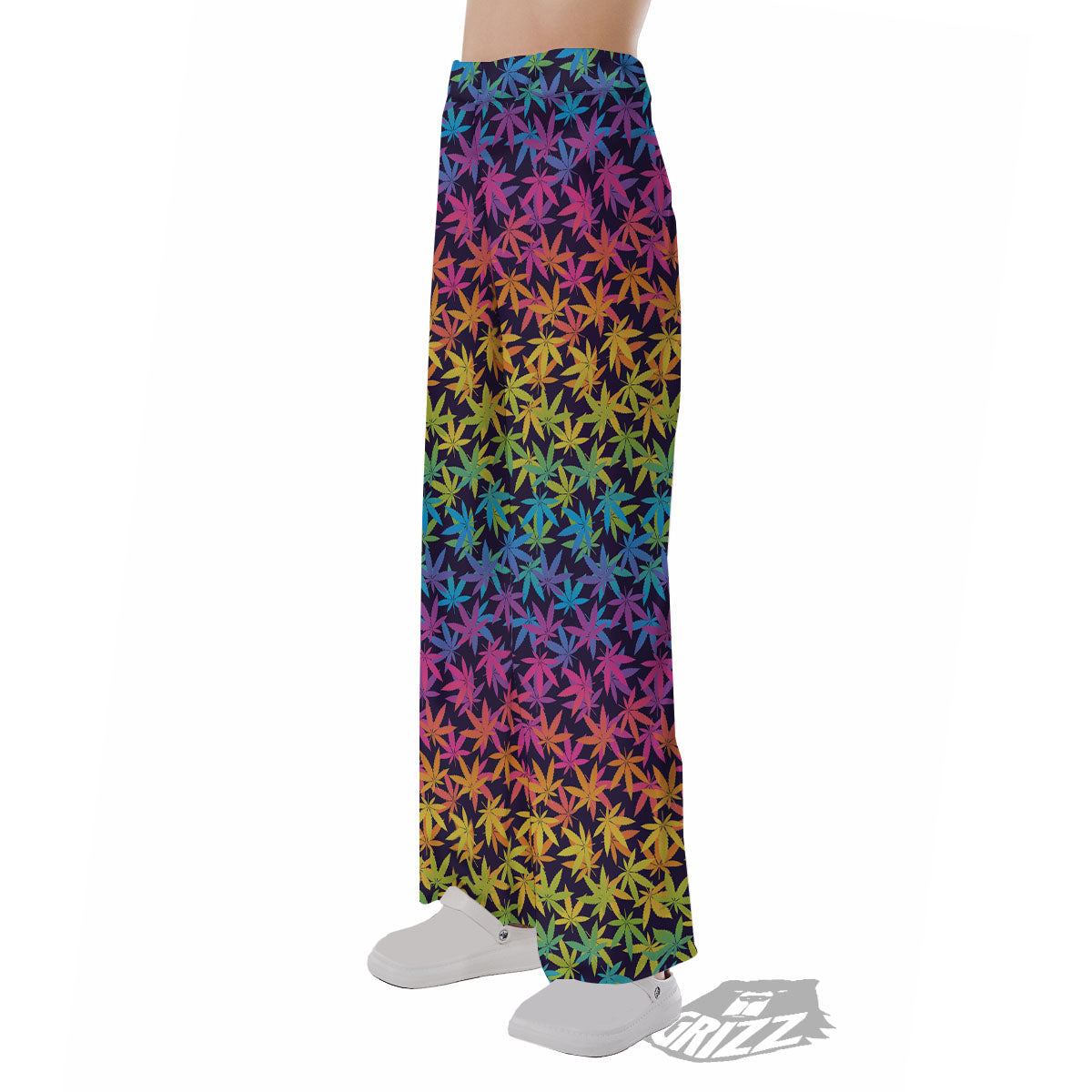 Weed Leaf Colorful Print Pattern Pajama Pants-grizzshop