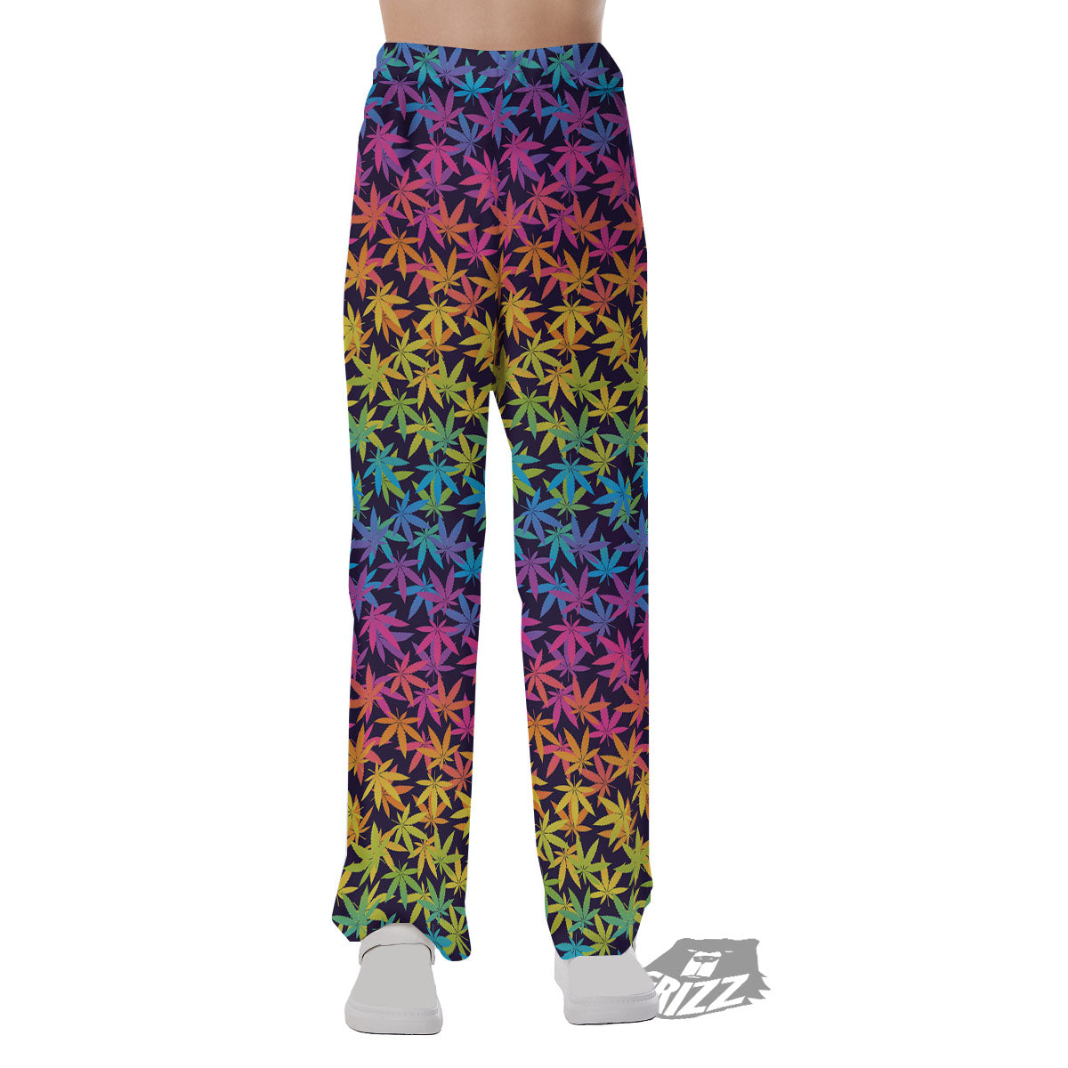 Weed Leaf Colorful Print Pattern Pajama Pants-grizzshop