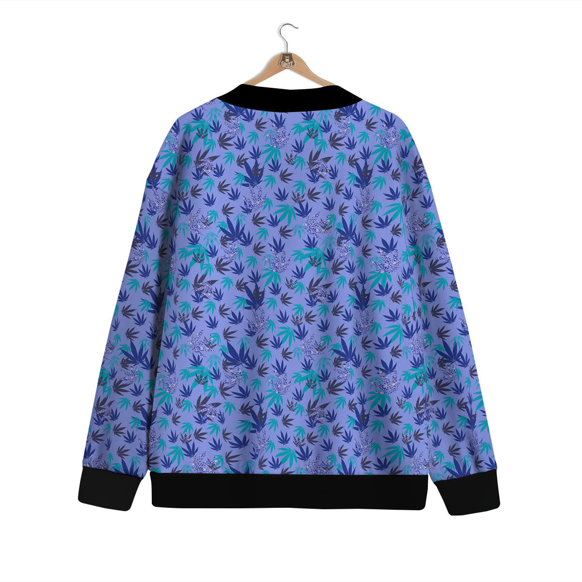 Weed Leaf Purple Print Pattern Cardigan-grizzshop