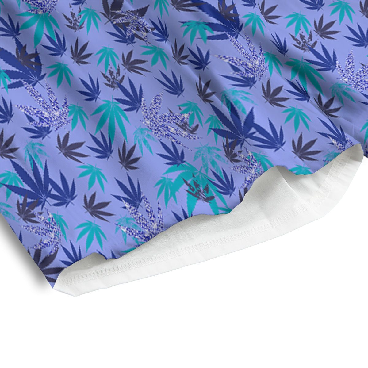 Weed Leaf Purple Print Pattern Men's Athletic Shorts