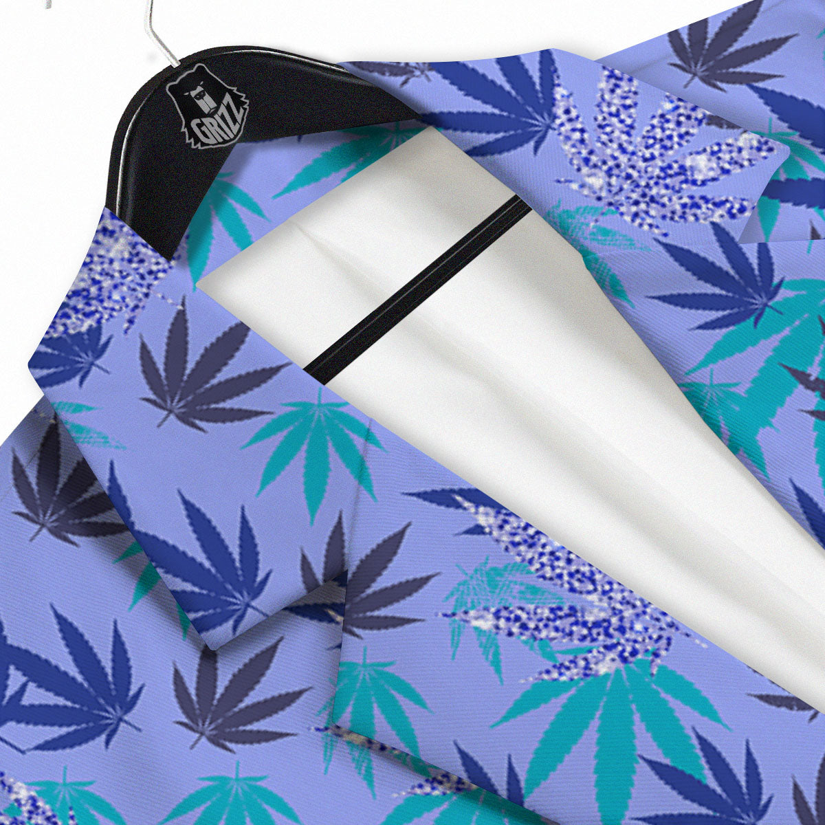 Weed Leaf Purple Print Pattern Men's Sport Coat-grizzshop