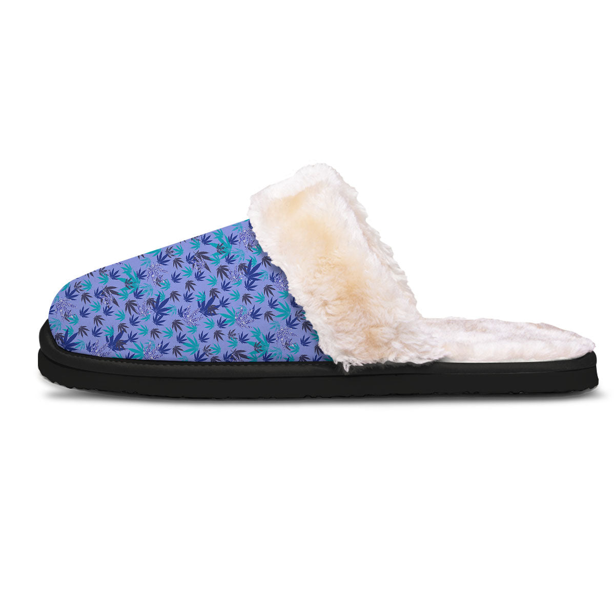 Weed Leaf Purple Print Pattern Slippers-grizzshop