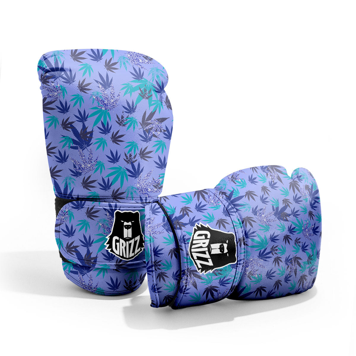 Weed Leaf Purple Print Pattern Pro Boxing Glove