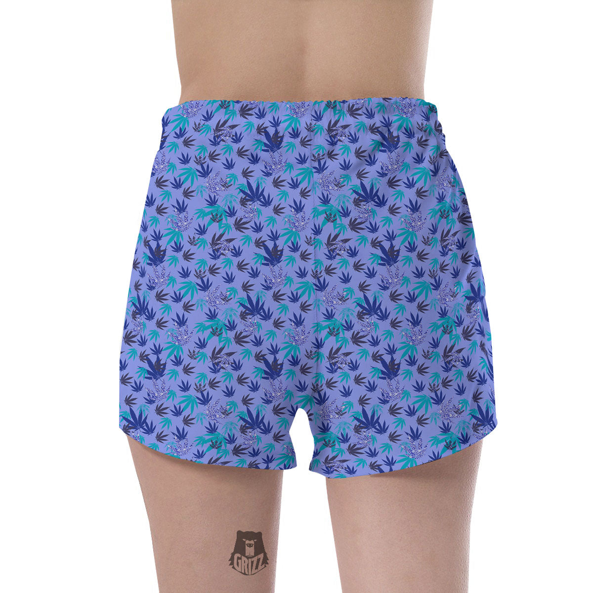 Weed Leaf Purple Print Pattern Women's Shorts-grizzshop