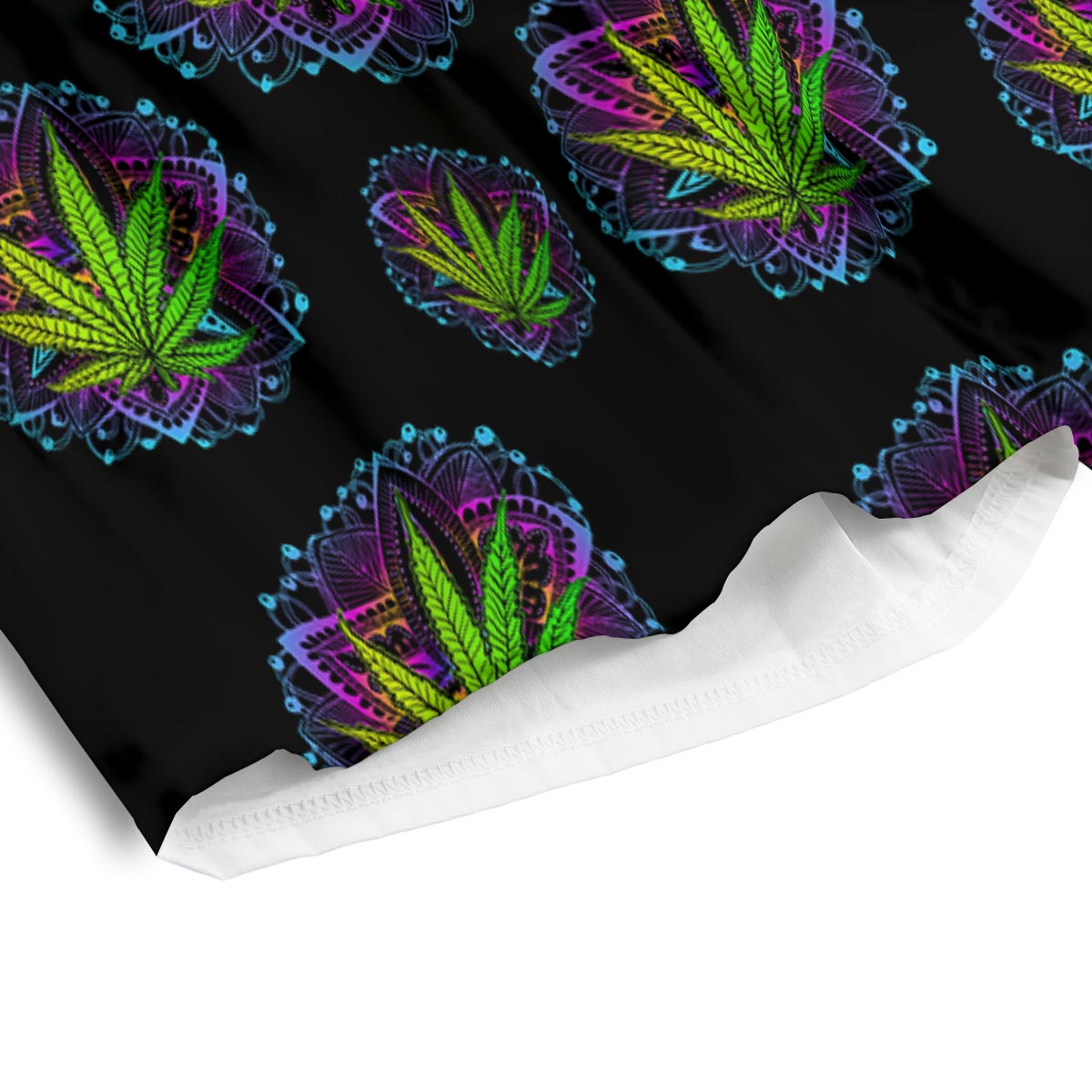 Weed Leaf Trippy Print Pattern Men's Athletic Shorts