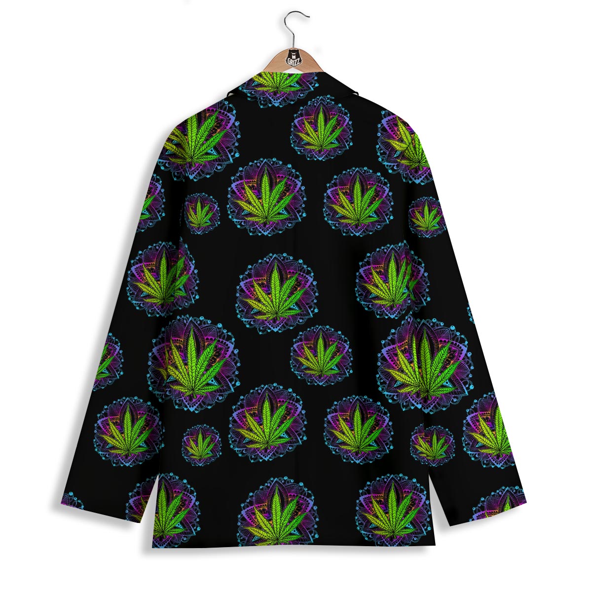 Weed Leaf Trippy Print Pattern Women's Blazer-grizzshop