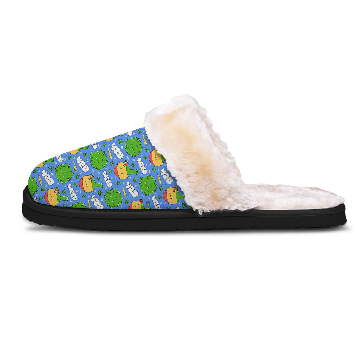 Weed Marijuana Cartoon Print Pattern Slippers-grizzshop