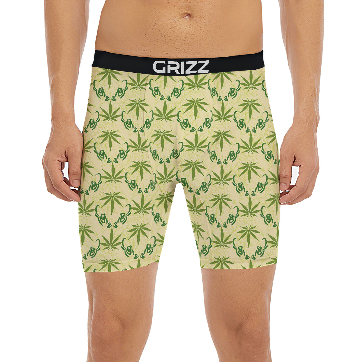 Weed Zigzag Print Pattern Boxer Briefs-grizzshop