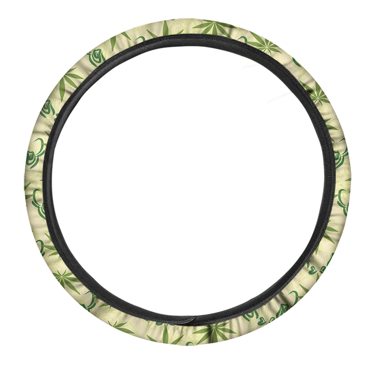 Weed Zigzag Print Pattern Car Steering Wheel Cover-grizzshop