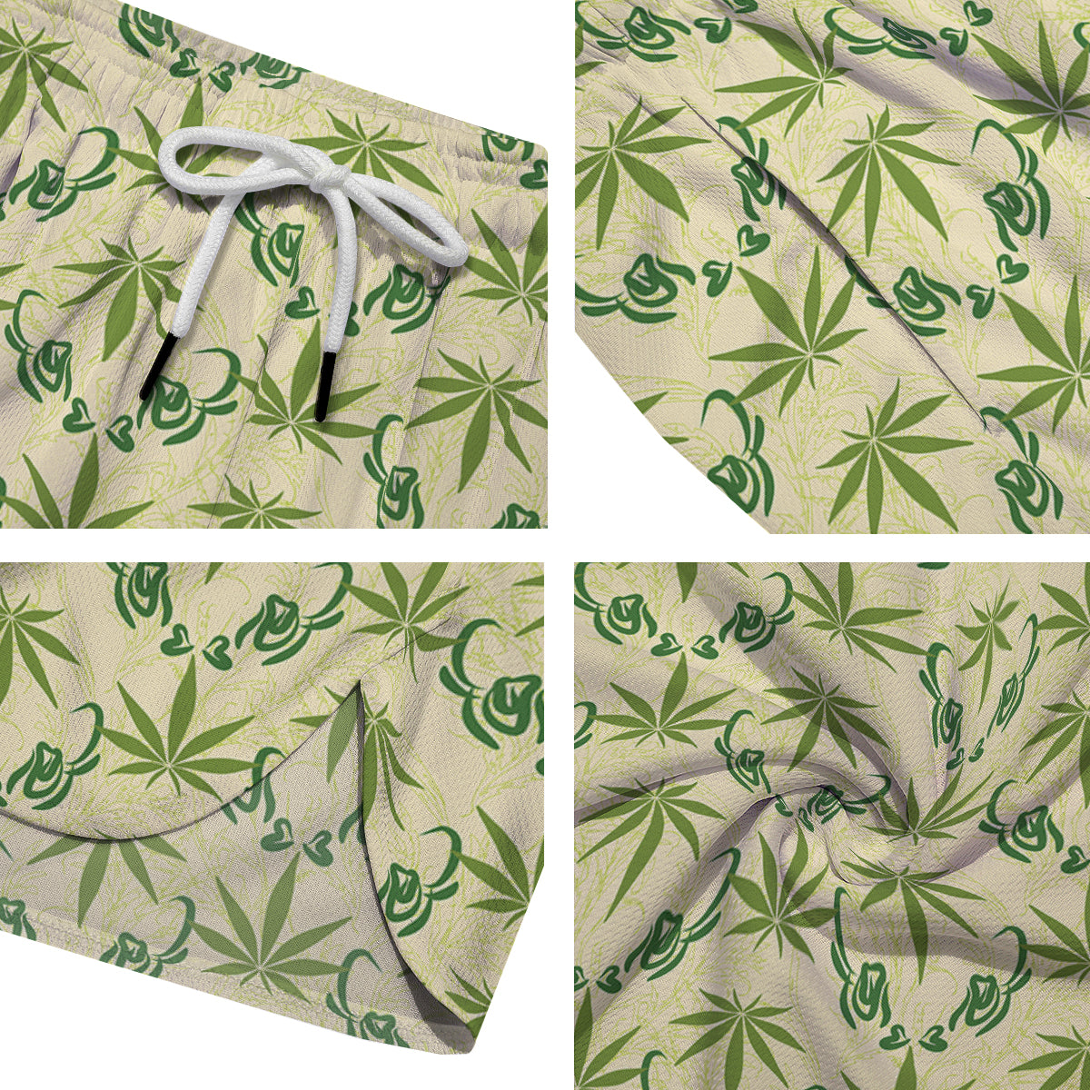 Weed Zigzag Print Pattern Men's Running Shorts-grizzshop