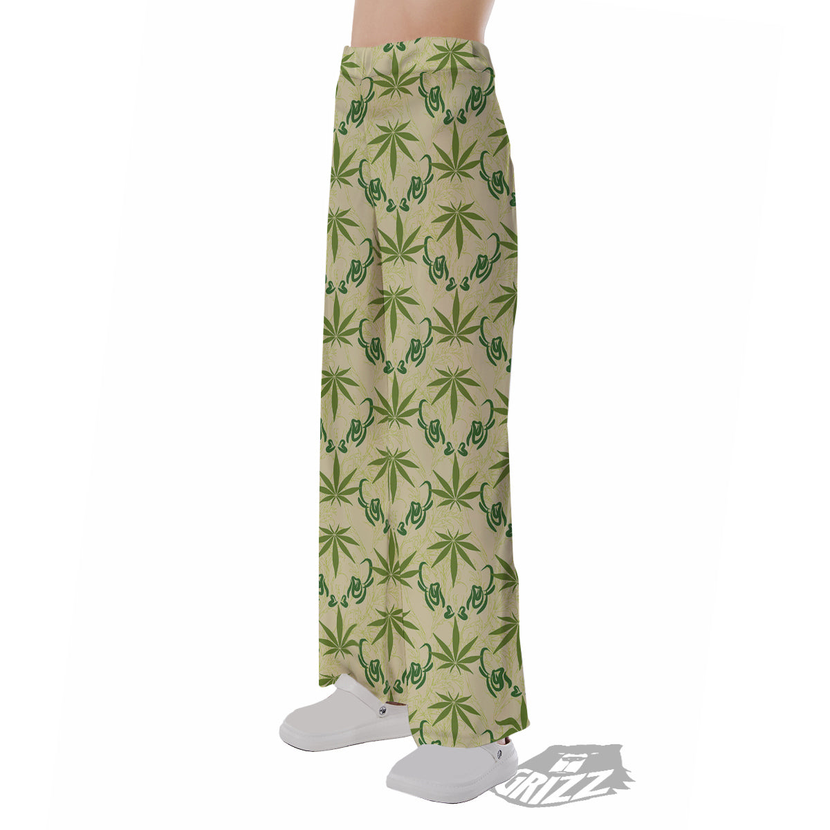 Weed Zigzag Print Pattern Pajama Pants-grizzshop