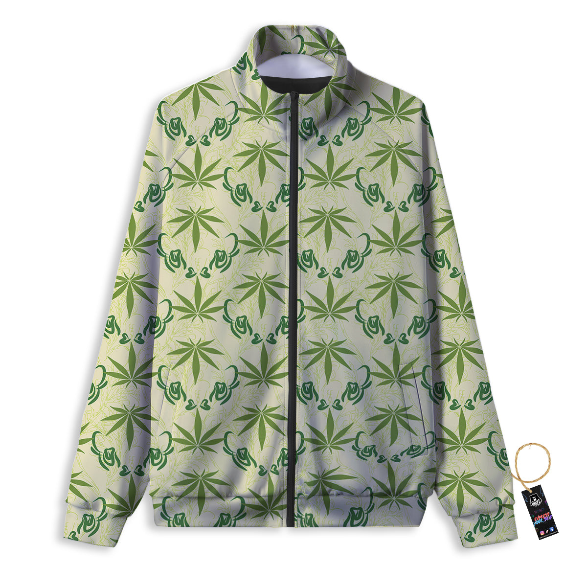 Weed Zigzag Print Pattern Track Jacket-grizzshop