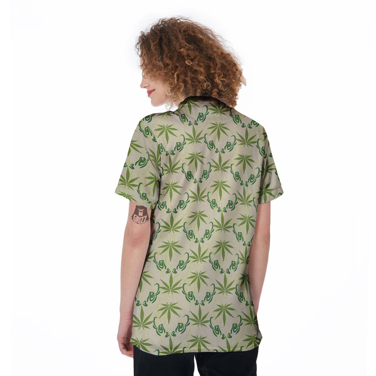 Weed Zigzag Print Pattern Women's Golf Shirts-grizzshop
