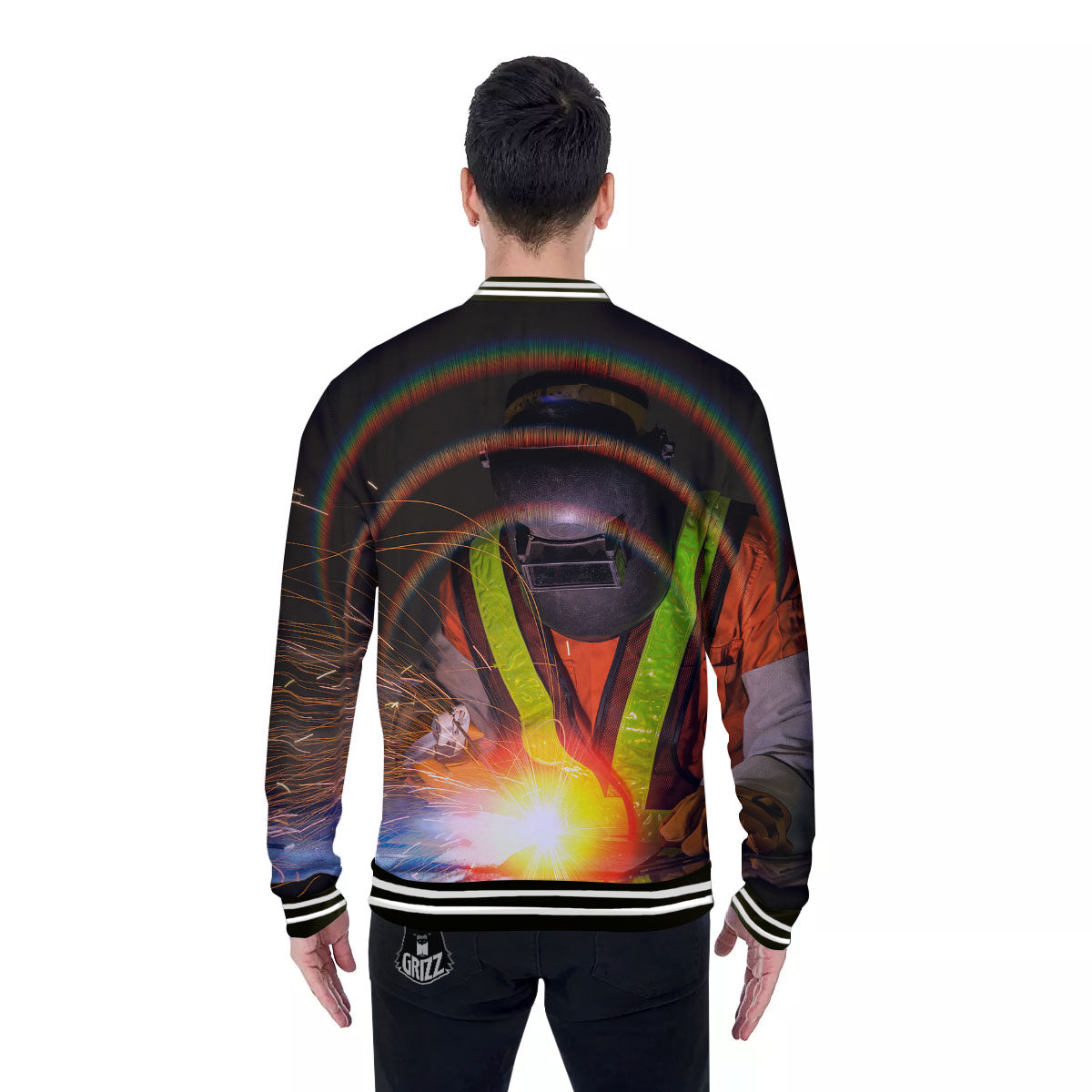 Welder Industrial Print Baseball Jacket-grizzshop