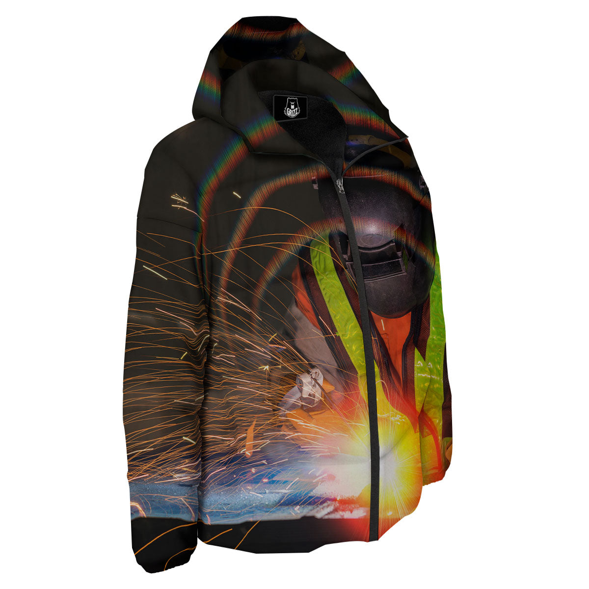 Welder Industrial Print Down Jacket-grizzshop