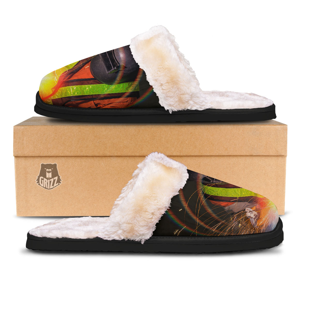 Welder Industrial Print Slippers-grizzshop